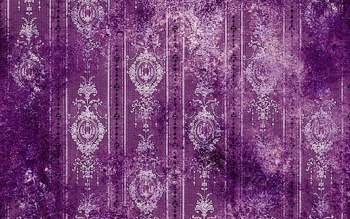 fioletowe i białe tapetą z motywem kwiatowym, wzory, linie, plamy, tło, tekstura, Tapety HD HD wallpaper