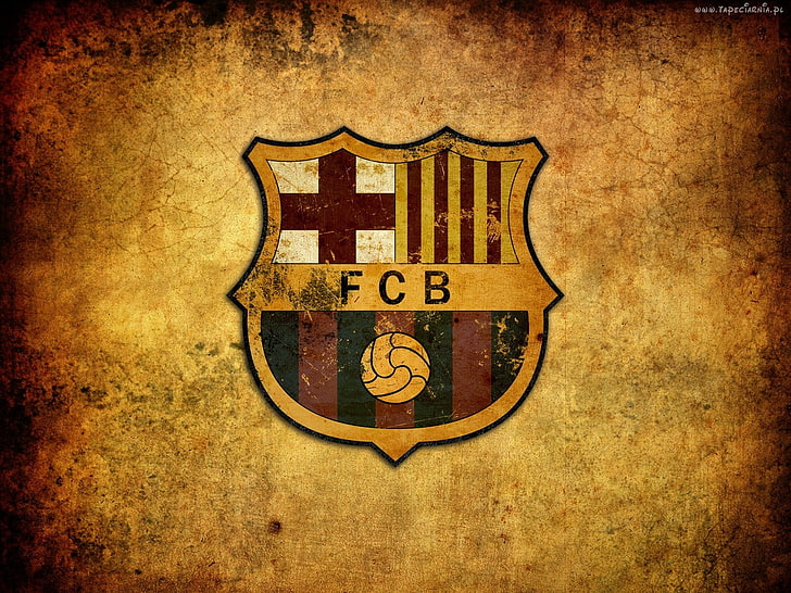 Logo FCB, emblemat, piłka nożna, Barcelona, ​​Hiszpania, FCB, Tapety HD