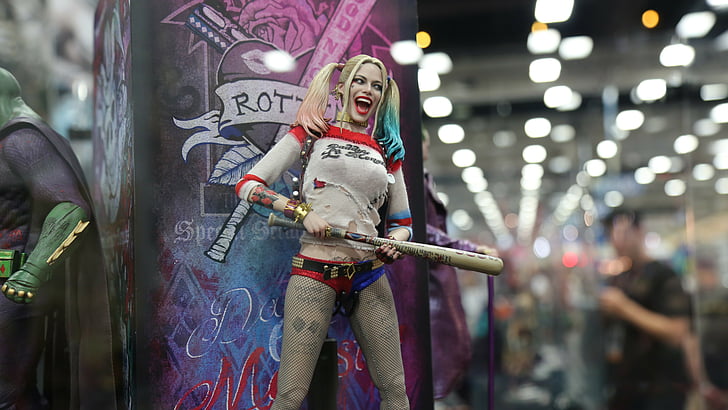 selective focus photography of Harley Quinn figurine, Harley quinn, Suicide Squad, Margot Robbie, Best Movies of 2016, HD wallpaper