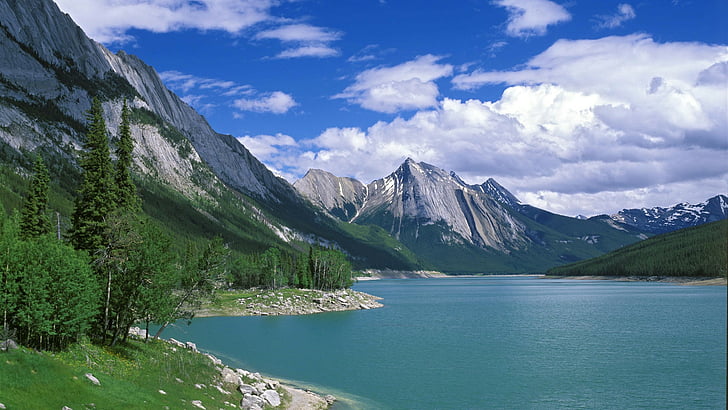 альберта, канада, яшма, озера, пейзажи, медицина, национальные, парк, HD обои