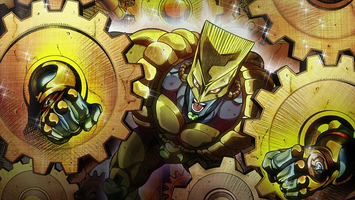 Ilustración de personaje amarillo, JoJo's Bizarre Adventure: Stardust Crusaders, The World, Fondo de pantalla HD