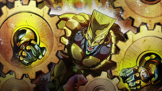 yellow character illustration, JoJo's Bizarre Adventure: Stardust Crusaders, The World, HD wallpaper HD wallpaper