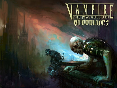 โปสเตอร์ Vampire The Masquerade Bloodlines, Vampire: The Masquerade - Bloodlines, dark, vampires, evil, วอลล์เปเปอร์ HD HD wallpaper