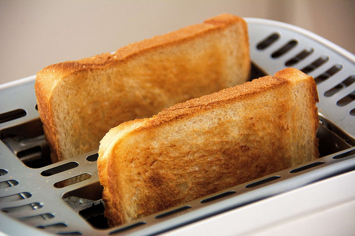 bread, breakfast, eat, food, slices of toast, toast, toasted bread, toaster, white bread, HD wallpaper
