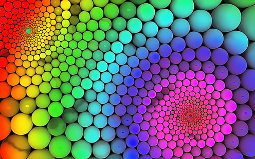 Bolas de colores del arco iris, Bola, Arco iris, Colores, Fondo de pantalla HD HD wallpaper