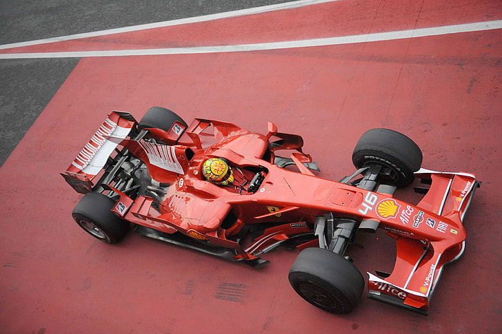 mobil RC merah dan hitam, Formula 1, Ferrari, mobil balap, Wallpaper HD