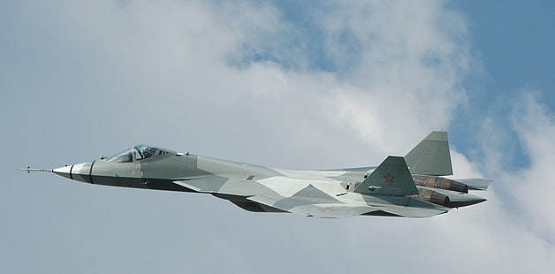 Aviones de combate, Sukhoi Su-57, Jet, Fondo de pantalla HD HD wallpaper