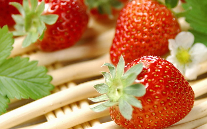 fraises fruits, fraises, baies, sucré, Fond d'écran HD