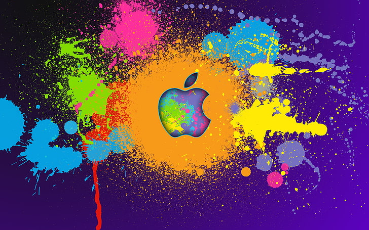 Apple Colorful Paint, Apple logo wallpaper, Computers, Apple, computer, colorful, HD wallpaper