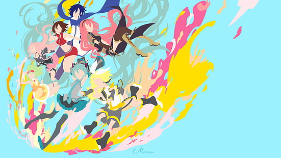 Anime, Vocaloid, GUMI (Vocaloid), Hatsune Miku, Kaito (Vocaloid), Len Kagamine, Luka Megurine, Meiko (Vocaloid), Minimalista, Rin Kagamine, Sfondo HD HD wallpaper