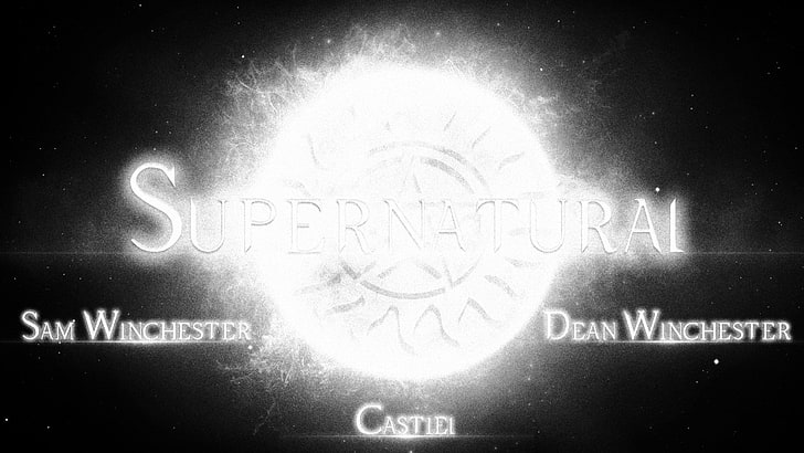 Sobrenatural, fan art, Sam Winchester, Dean Winchester, Castiel, Fondo de pantalla HD