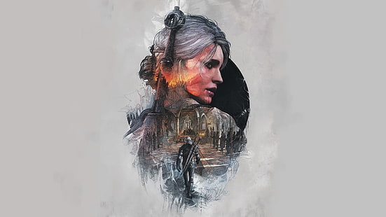 The Witcher 3: Perburuan Liar, Cirilla Fiona Elen Riannon, The Witcher, Geralt of Rivia, Wallpaper HD HD wallpaper