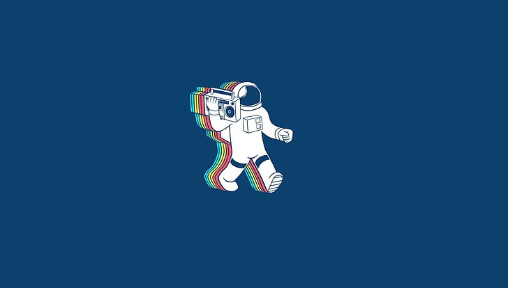 illustrazione di astronauta, minimalismo, astronauta, Sfondo HD