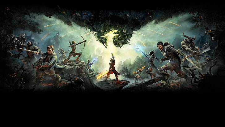 homme tenant une flèche papier peint numérique, Dragon Age, Dragon Age: Inquisition, jeux vidéo, Fond d'écran HD