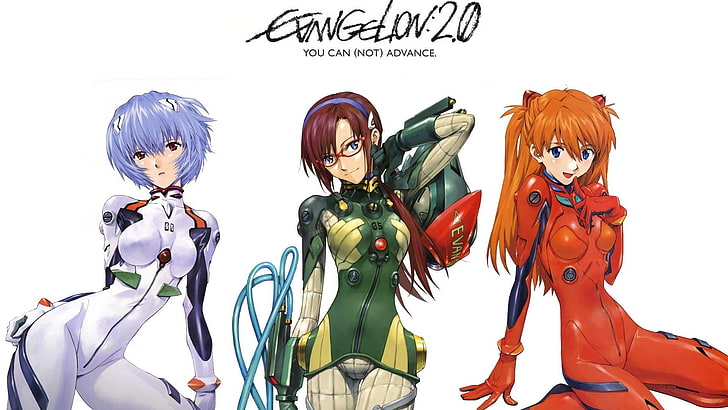 Evanngelion 2.0 poster, Neon Genesis Evangelion, Ayanami Rei, Asuka Langley Soryu, anime, Makinami Mari, HD wallpaper