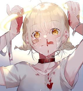  blood, anime, anime girls, T-shirt, miwano ragu, HD wallpaper HD wallpaper
