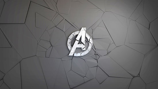 szara tapeta z logo Marvel Avengers, fragmenty, tło, grafika, logo, komiks, MARVEL, Avengers, Avengers, Tapety HD HD wallpaper