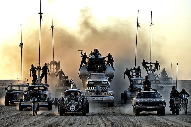 machine, desert, dust, warriors, postapocalyptic, Mad Max, Fury Road, this moment, Road rage, HD wallpaper