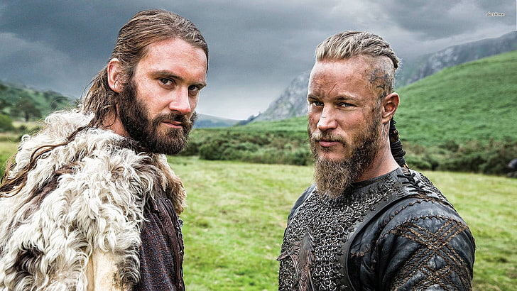 dos actores vikingos, vikingos (serie de televisión), Ragnar Lodbrok, Rollo Lothbrok, TV, Fondo de pantalla HD