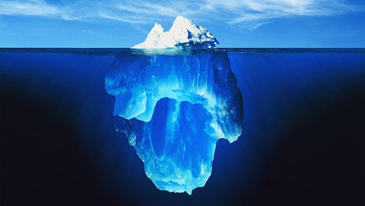 glacier, iceberg, sous l'eau, glacier, iceberg, sous l'eau, Fond d'écran HD