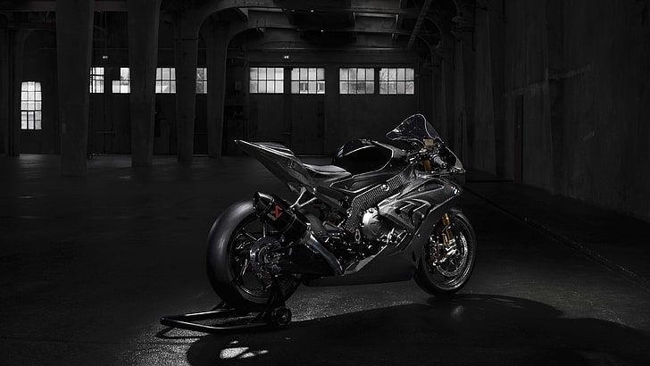 motocicleta, bmw, motocicleta preta, bmw hp4, HD papel de parede