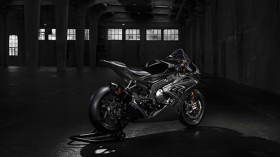 мотоцикл, bmw, черный мотоцикл, bmw hp4, HD обои HD wallpaper