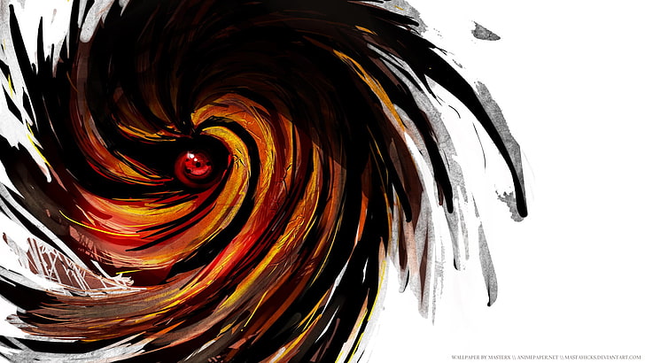 wallpaper spiral beraneka warna, lukisan abstrak, Eternal Mangekyou Sharingan, anime, Naruto Shippuuden, abstrak, Sharingan, Tobi, Uchiha Obito, karya seni, Wallpaper HD