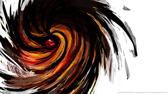 multicolored spiral wallpaper, abstract painting, Eternal Mangekyou Sharingan, anime, Naruto Shippuuden, abstract, Sharingan, Tobi, Uchiha Obito, artwork, HD wallpaper HD wallpaper