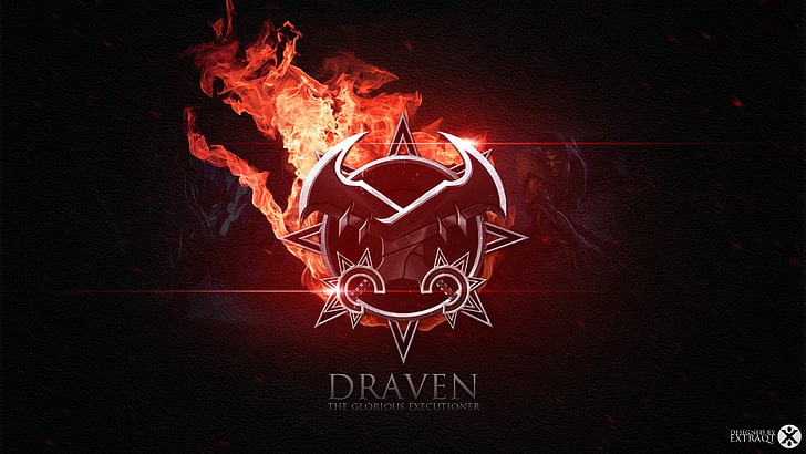 Dravel logosu, Draven, League of Legends, Riot Oyunları, HD masaüstü duvar kağıdı