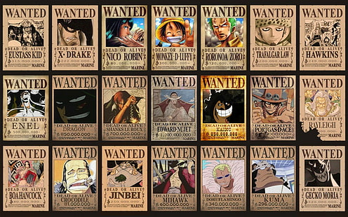 anime, One Piece, Wanted, HD wallpaper HD wallpaper