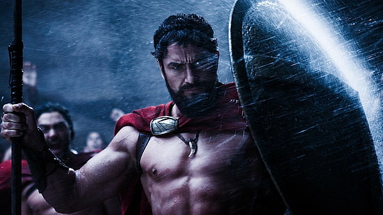 300 Spartan Warrior Gerard Butler Shield Rain Beard HD ، أفلام ، محارب ، مطر ، درع ، 300 ، متقشف ، لحية ، كبير الخدم ، جيرارد، خلفية HD HD wallpaper