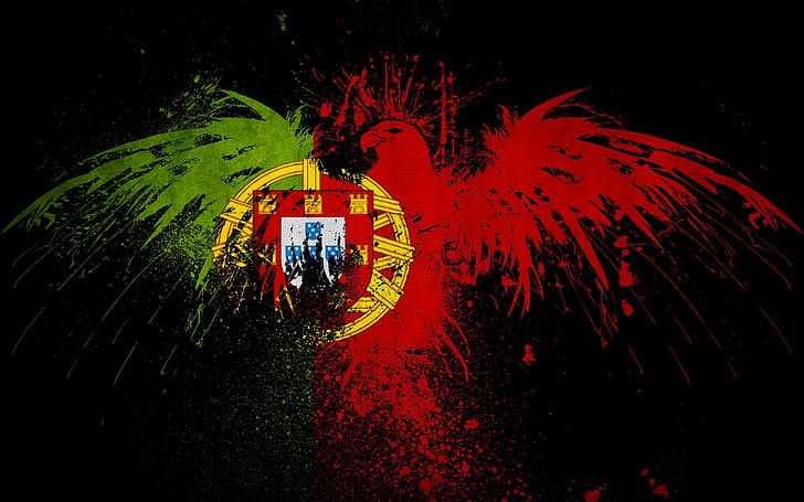 Portugal Flag, black, background, world, HD wallpaper