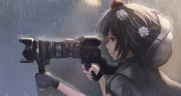 Anime, Touhou, Aya Shameimaru, Macchina fotografica, Sfondo HD HD wallpaper