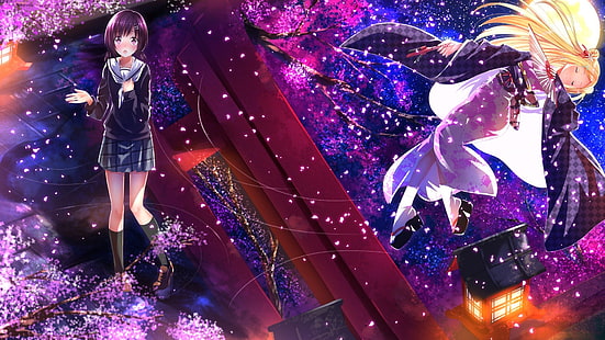 Anime, Anime Girls, Schwertseelen, Hanayamata, Hannah N. Fountainstand, Sekiya Naru, Schuluniform, HD-Hintergrundbild HD wallpaper