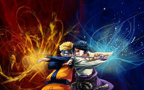 Naruto Vs Sasuke, sasuke, uchiha, naruto, anime, 1920x1200, Tapety HD HD wallpaper