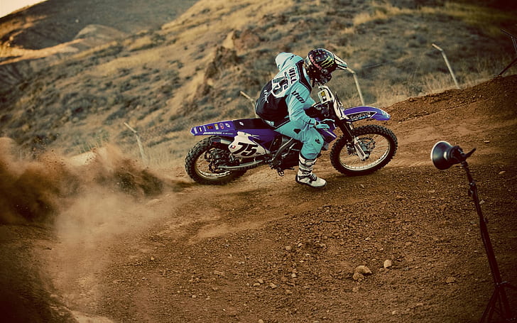Motocross, pilote, poussière, sports extrêmes, Motocross, pilote, poussière, extrême, Sports, Fond d'écran HD