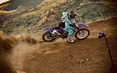 Motocross, pilot, dust, extreme sports, Motocross, Pilot, Dust, Extreme, Sports, HD wallpaper HD wallpaper