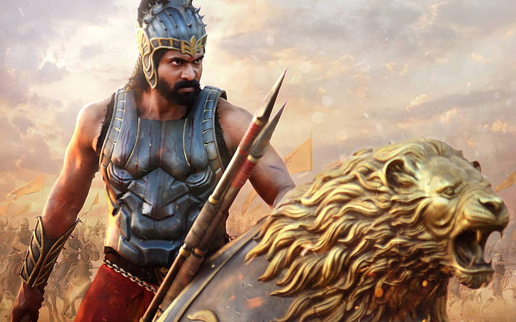Rana Daggubati Baahubali The Beginni, männliche Gladiatorillustration, Filme, Bollywood-Filme, Bollywood, 2015, HD-Hintergrundbild