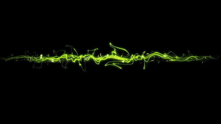 oscilloscopio verde illustrazione, astratto, forme, minimalismo, arte digitale, Sfondo HD
