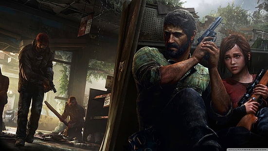 The Last of Us Joel and Ellie tapet, The Last of Us, videospel, HD tapet HD wallpaper