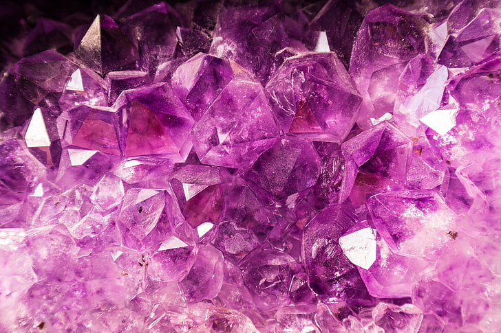 фиолетовый, фиолетовый, аметист, драгоценный камень, полудрагоценный камень, HD обои