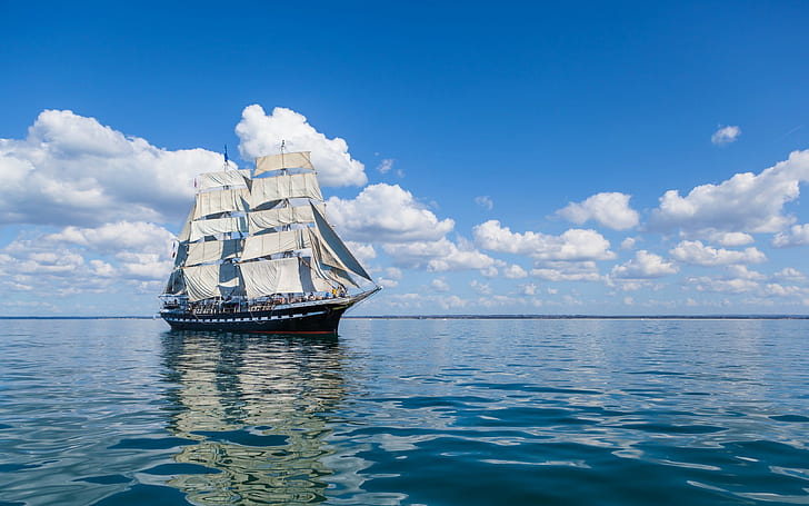 kapal, berlayar, laut, Wallpaper HD