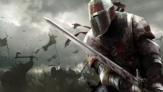 Fantasy, Knight, Armor, Battle, Sword, Warrior, HD wallpaper HD wallpaper