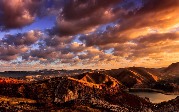 The Sierra Nevada, Sierra Nevada, california, hdr, mountains, landscape, HD wallpaper
