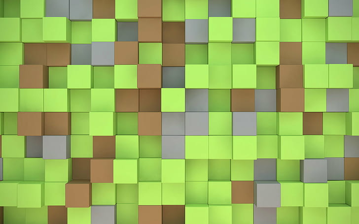 куб, зеленый, майнкрафт, видеоигры, HD обои