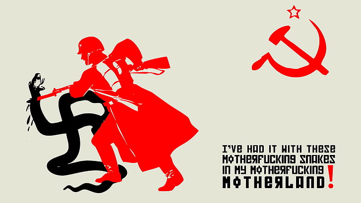 black military with text overlay, USSR, soldiers, the swastika, the hammer and sickle, HD wallpaper