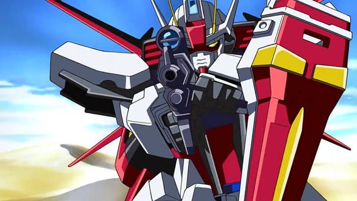 anime, captura de pantalla de anime, Aile Strike Gundam, Mobile Suit Gundam SEED, Gundam, mechs, Super Robot Taisen, obra de arte, arte digital, Fondo de pantalla HD