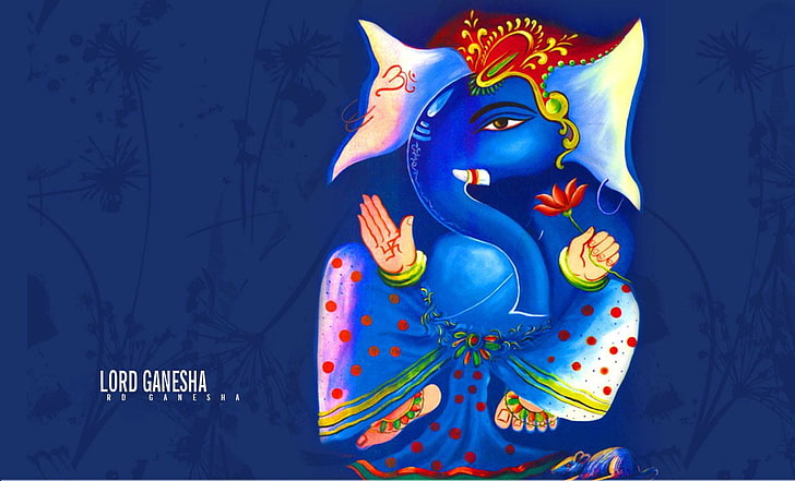 Pinturas de Lord Ganesha, ilustración multicolor de Lord Ganesha, Dios, Lord Ganesha, ganesha, señor, pintura, Fondo de pantalla HD