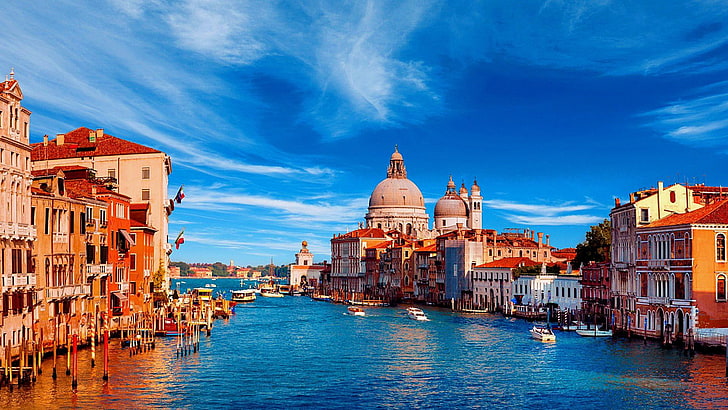 Gran Canal, Venecia, Italia, Europa, canal, paisaje urbano, arquitectura, Fondo de pantalla HD