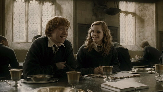 Harry Potter, Harry Potter y el misterio del príncipe, Hermione Granger, Ron Weasley, Fondo de pantalla HD HD wallpaper